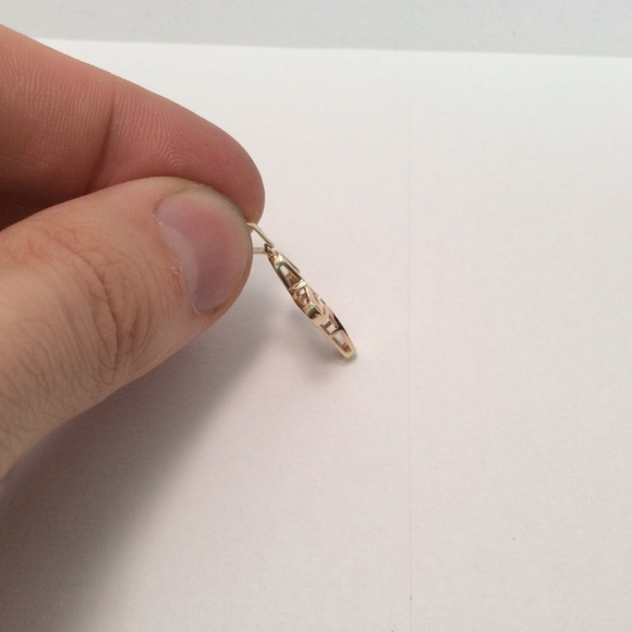 14K Yellow/White SOLID REAL  Reversible Gold Cross charm 2.1gr